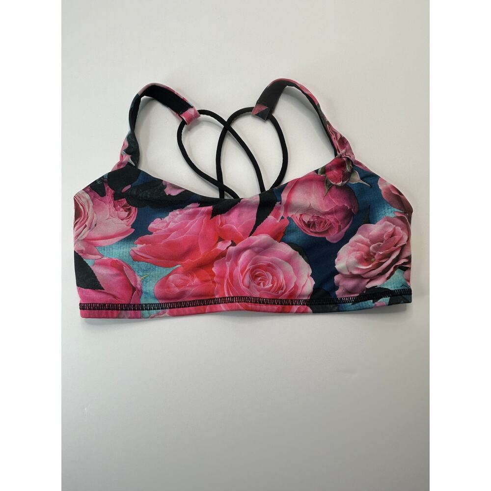 Lululemon Athletica Secret Garden Floral Sports Bra Women 6 Workout Athleisure